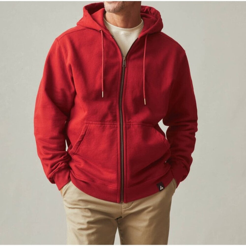 NEW American Giant Mens Large Relaxed Classic Full Zip Hooded Jacket Heavyweight
